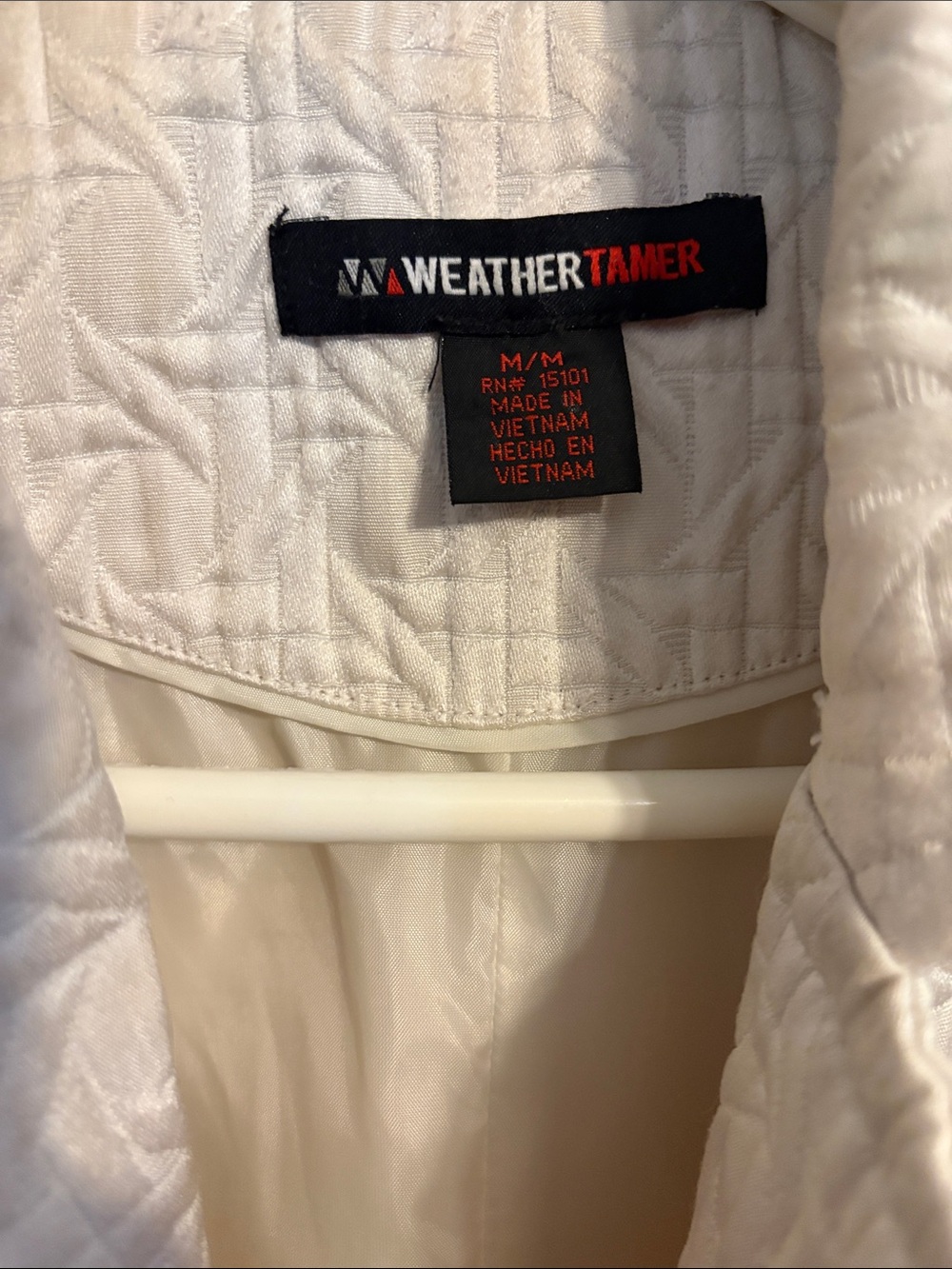 Weathertamer White Quilted Jacket